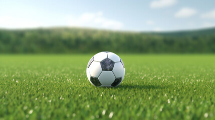 Fototapeta premium soccer ball on grass