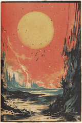 Pulp Art Comic Book Print Machine Backgrounds 8 High Resolution JPGs Vintage Inspired Design
