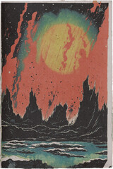 Pulp Art Comic Book Print Machine Backgrounds 8 High Resolution JPGs Vintage Inspired Design
