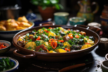 Tagine with vegetables and herbs