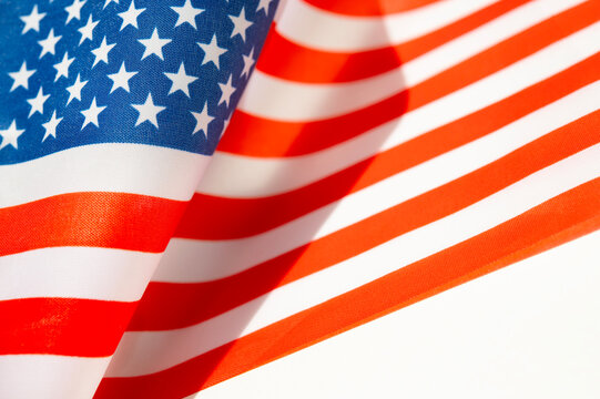 American flag background. USA flag close up, template design. Place for text.	