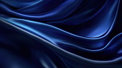 Obraz premium navy blue silk satin, Color gradient, Abstract background, Drapery, curtain, Folds, Shiny fabric, Glow glitter neon electric light metallic, Line stripe