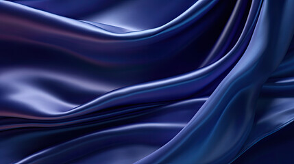 Obraz premium navy blue silk satin, Color gradient, Abstract background, Drapery, curtain, Folds, Shiny fabric, Glow glitter neon electric light metallic, Line stripe