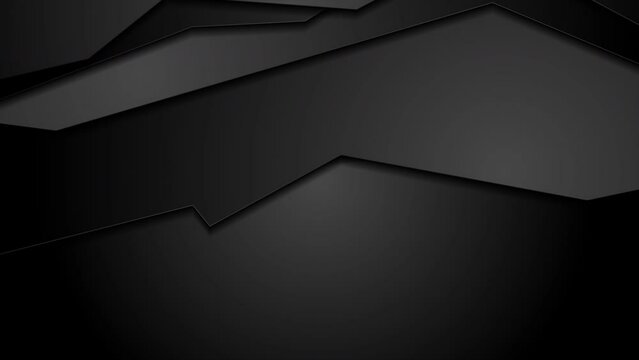 Black curved abstract corporate background. Seamless looping geometric motion design. Video animation Ultra HD 4K 3840x2160
