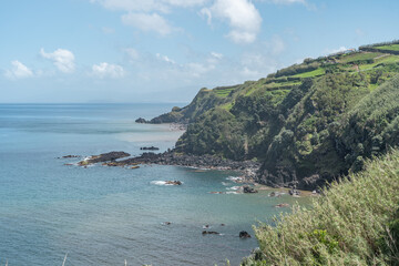 Dramatic volcanic landscape at Sao Miguel Island in the Azores.