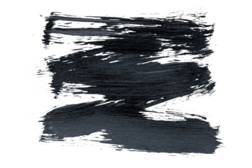 Black acrylic paint, ink brush stroke, brush, line, art. Clean artistic design stripe elements. Isolated Hand Drawn PNG Texture. Transparent background.