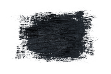 Black acrylic paint, ink brush stroke, brush, line, art. Clean artistic design stripe elements. Isolated Hand Drawn PNG Texture. Transparent background.