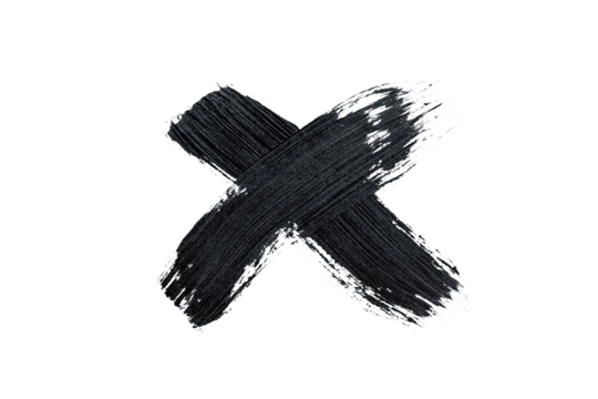 Black acrylic paint, ink brush stroke, brush, line, art. Clean artistic design stripe elements. Isolated Hand Drawn PNG Texture. Transparent background.