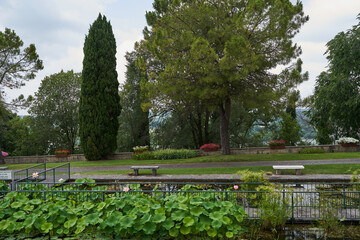  Valeggio sul Mincio, Italy - July 1, 2023 - the Parco Giardino Sigurta - Water Gardens - Veneto region - Italy landmarks 