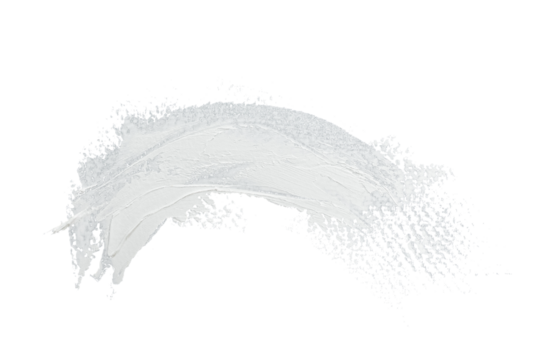 White acrylic paint, ink brush stroke, brush, line, art. Clean artistic design stripe elements. Isolated Hand Drawn PNG Texture. Transparent background.