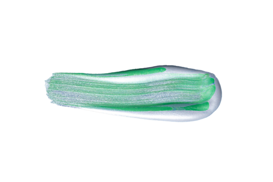 Green gradient acrylic paint, ink brush stroke, brush, line, art. Clean artistic design stripe elements. Isolated Hand Drawn PNG Texture. Transparent background.