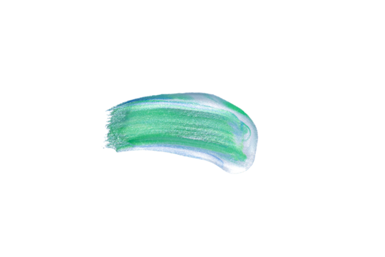 Green gradient acrylic paint, ink brush stroke, brush, line, art. Clean artistic design stripe elements. Isolated Hand Drawn PNG Texture. Transparent background.