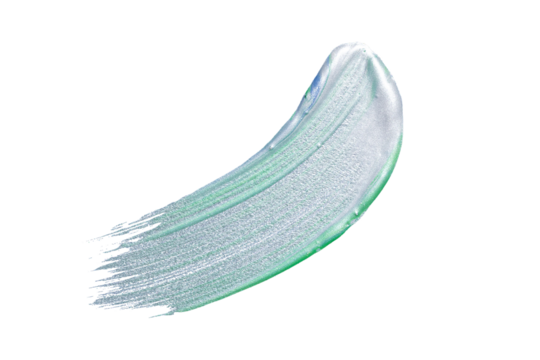Green gradient acrylic paint, ink brush stroke, brush, line, art. Clean artistic design stripe elements. Isolated Hand Drawn PNG Texture. Transparent background.