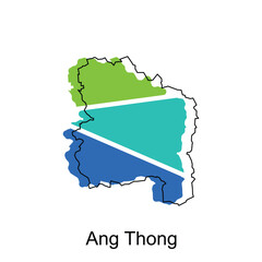 vector map of Ang Thong modern outline, High detailed vector illustration vector Design Template, suitable for your company
