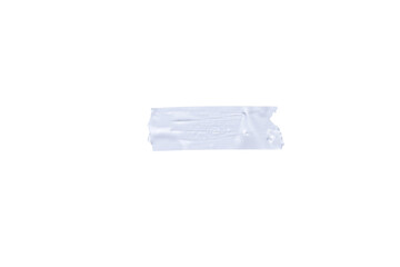 Isolated White wrinkled adhesive tape pieces. Strips of insulating tape on transparent background. PNG for design collage overlay. Torn plastic tape.