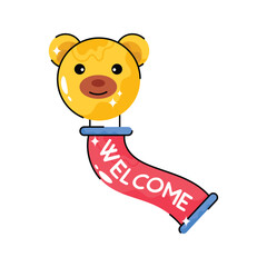 Welcome doodle vector filled outline Sticker. EPS 10 file
