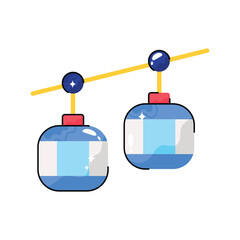 Funicular doodle vector filled outline Sticker. EPS 10 file