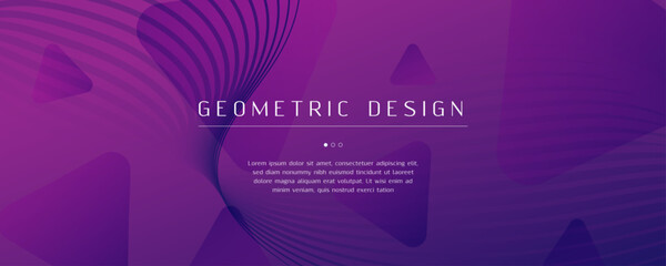 Website Template with Wave Shapes. Minimal Banner. Wavy Flow Flyer. Gradient - 624499137