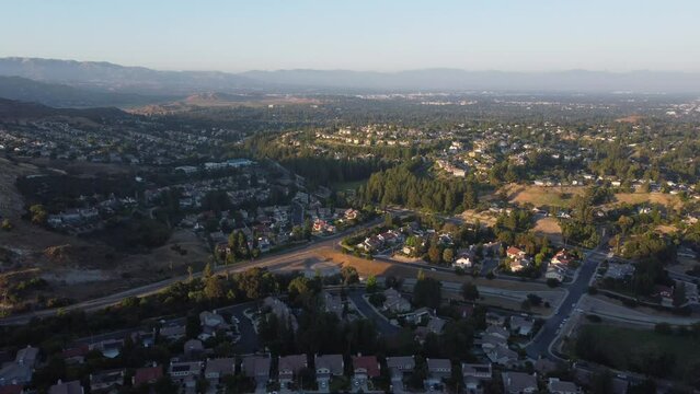 Aerial View of Calabasas and San Fernando Valley, Los Angeles 