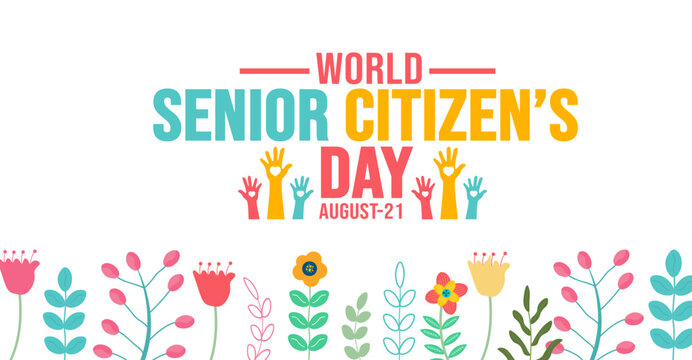 World Senior Citizen&rsquo;s Day background template. Holiday concept. background, banner, placard, card, and poster design template with text inscription and standard color. vector illustration.