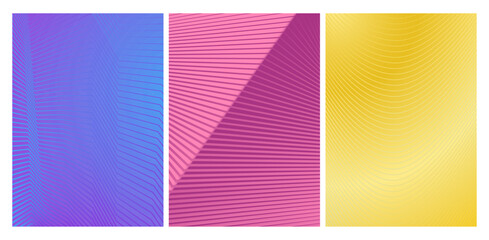 A set of color background templates with linear design and gradient. Layout for posters, posters, postcards, covers and creative design
