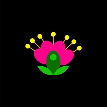 Multicolored flower with petal mexican embroidery