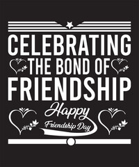 World Friendship Day Typography Design, Happy Friendship Day