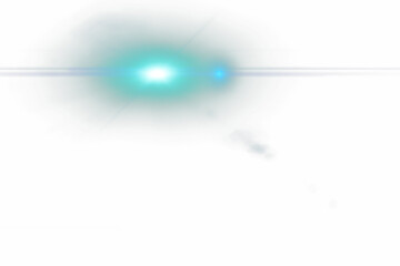 Isolated Anamorphic Lens Flare Overlay
