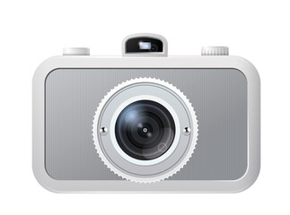Icon grey plastic camera isolated