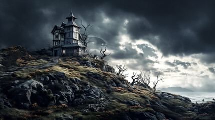 He gazed at the picturesque house perched atop the hill.