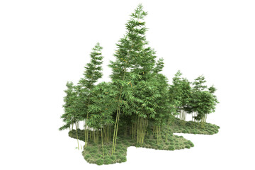 Landscape isolated on transparent background. 3d rendering - illustration