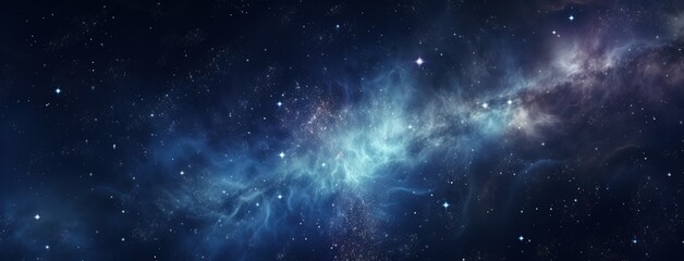 Naklejka na ściany i meble Galaxy with Stars and Interstellar Dust On The Universe. Generative Ai
