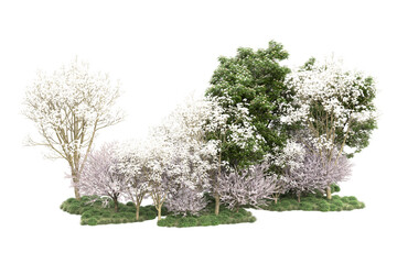 Obraz premium Landscape isolated on transparent background. 3d rendering - illustration