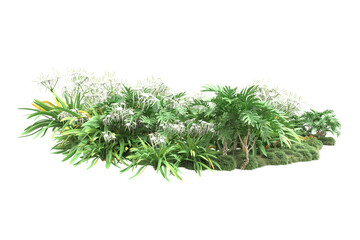 Landscape isolated on transparent background. 3d rendering - illustration