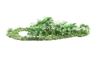 Landscape isolated on transparent background. 3d rendering - illustration