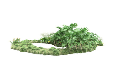 Landscape isolated on transparent background. 3d rendering - illustration