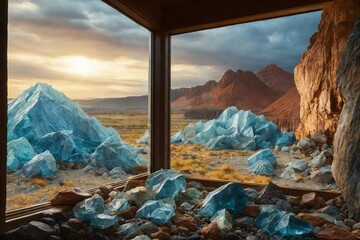 A Window Overlooking a Landscape of Minerals