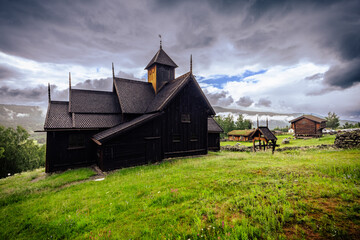 Uvdal - July 6th, 2023: The lovely Uvdal Stave Church in southern Norway