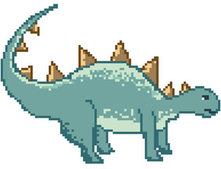Stegosaurus dinosaur illustration pixel