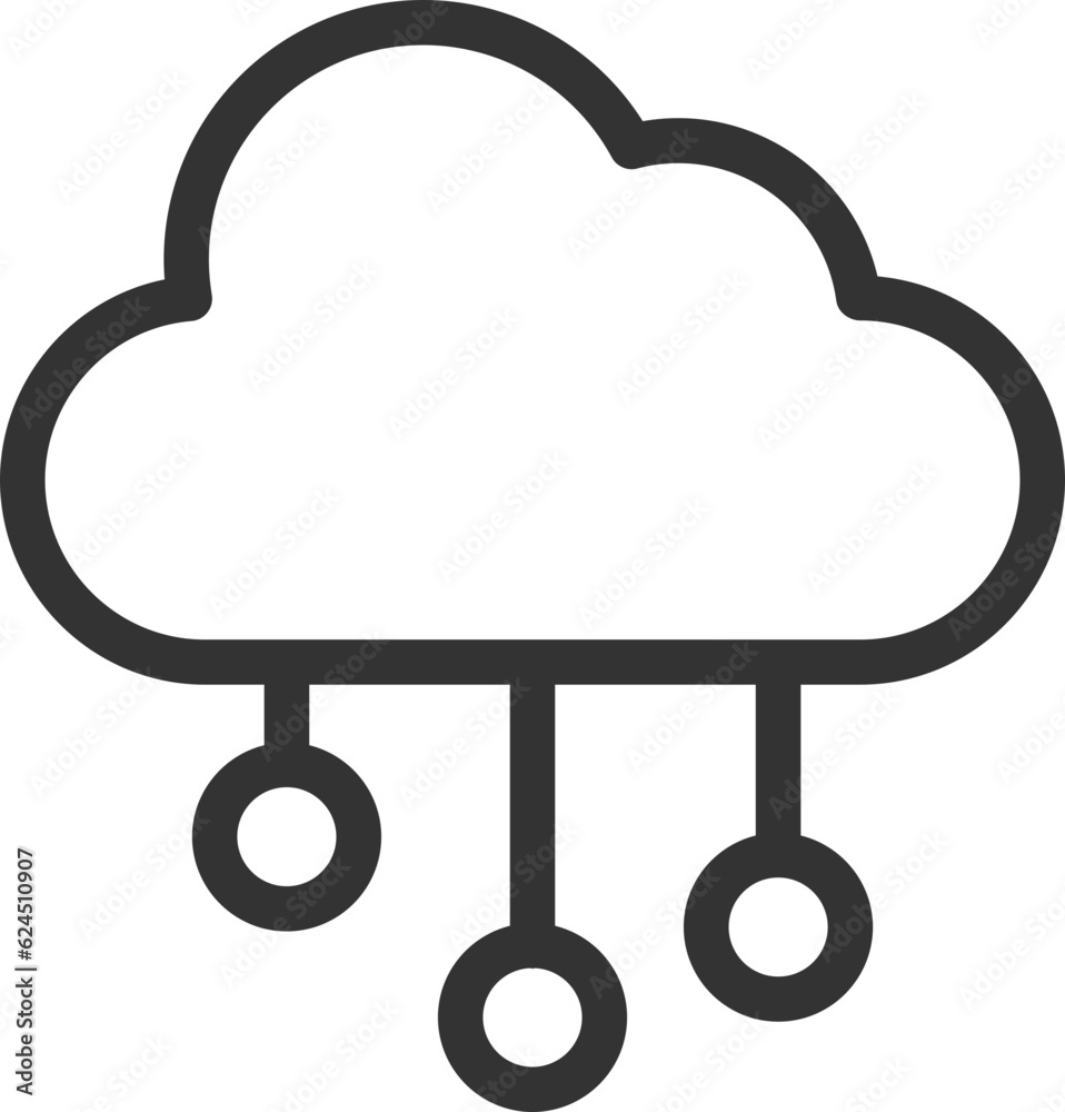 Poster technology icon vector cloud computing connection. big data global server. line design symbol.