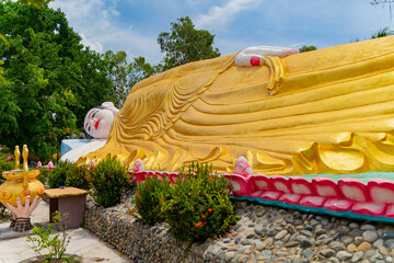 The sleeping Buddha.  Tu Van Pagoda Pagoda in Cam Ranh near Nha Trang in Vietnam.