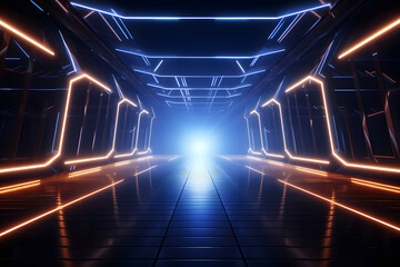 futuristic tunnel passage corridor virtual 3d
