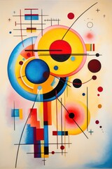 Abstract, colorful geometric pattern.