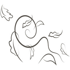 Outline drawing of a breath of wind.Wind blow  set in line style.Wave flowing illustration with hand drawn doodle cartoon style.