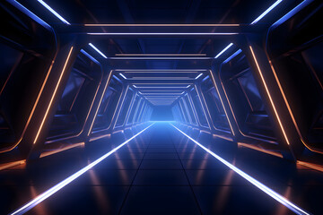 futuristic tunnel passage corridor virtual 3d