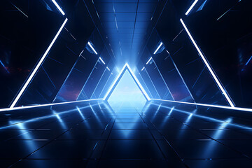 Obraz premium futuristic tunnel passage corridor virtual 3d
