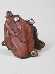Old leather holster for weapon.