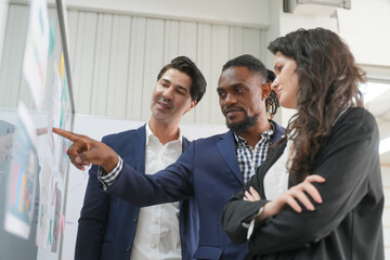 Business discussions. Shot of businesswomen brainstorming in an office.. young people group in modern office have team meeting and brainstorming