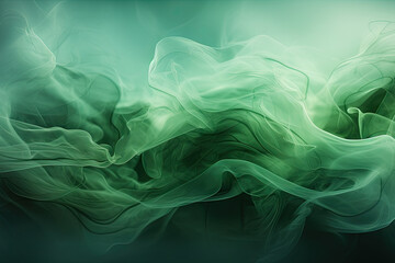 Fototapeta premium Abstract liquid smoke background. Green color ink dynamic motion background