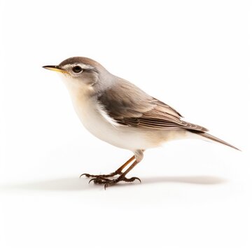 Arctic warbler bird isolated on white. Generative AI